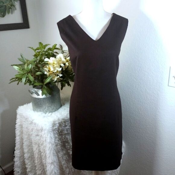 NORTON MCNAUGHTON BLACK V-NECK DRESS SZ.16 EUC - Picture 1 of 5